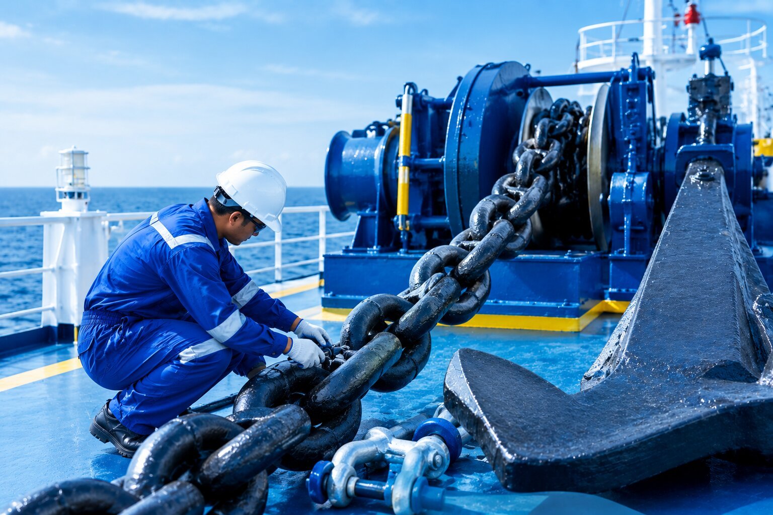 Anchor and anchor chain supply and installation service by OceanGate Marine International