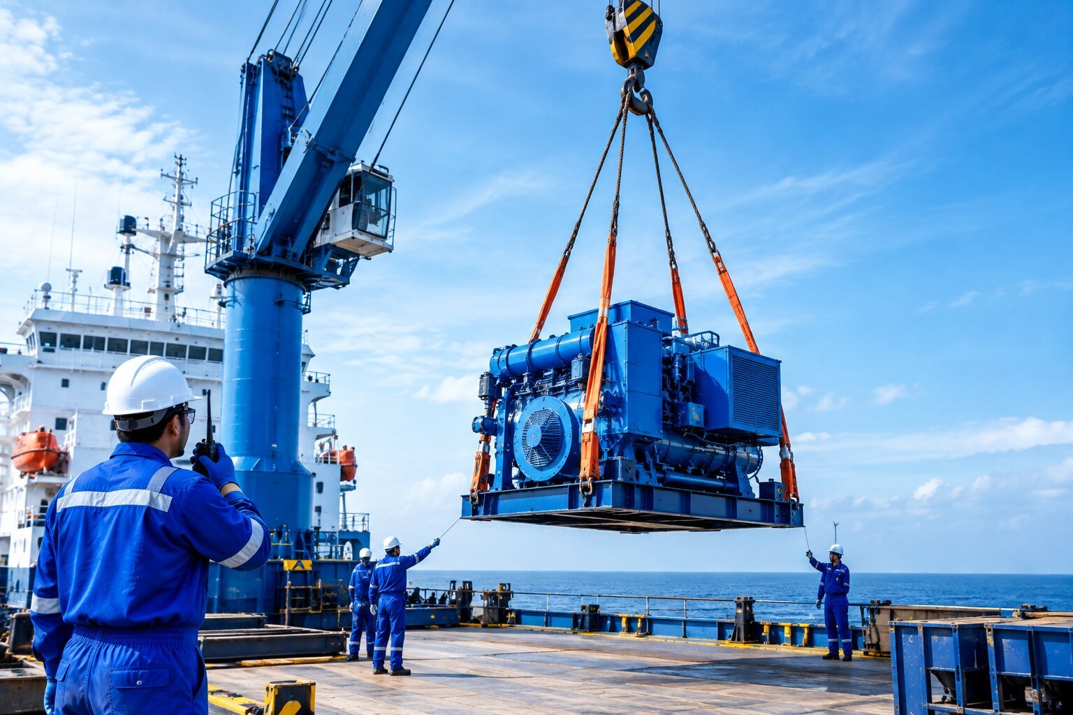 Heavy lifting and marine crane rigging operation by OceanGate Marine International