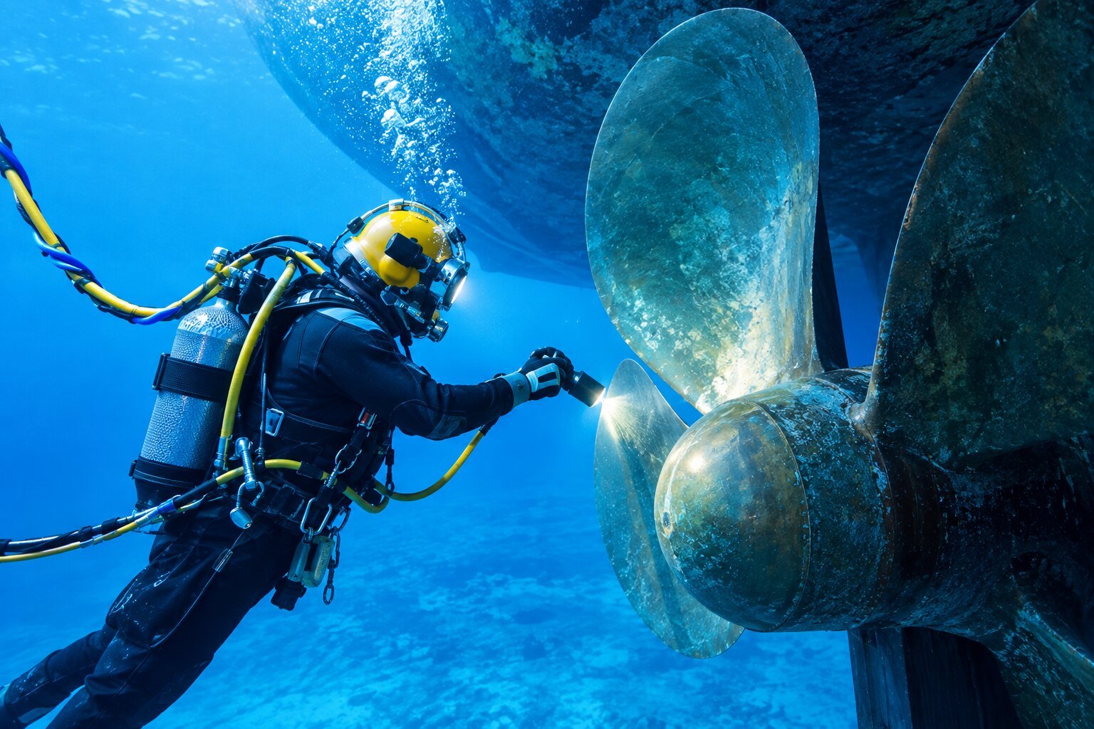 Offshore and underwater diving service for ship propeller inspection by OceanGate Marine International